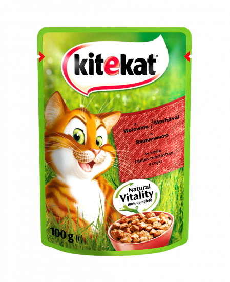  Kitekat вологий корм Яловичина 85г 28шт