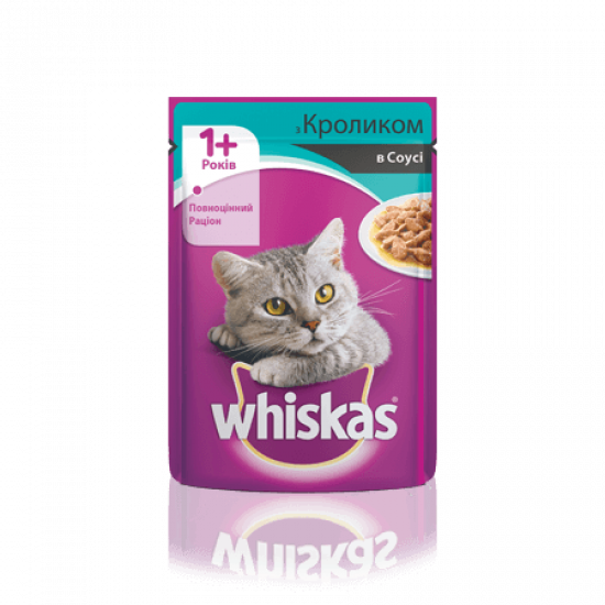  Whiskas вологий корм з кроликом в соусі 100г (від 10шт)