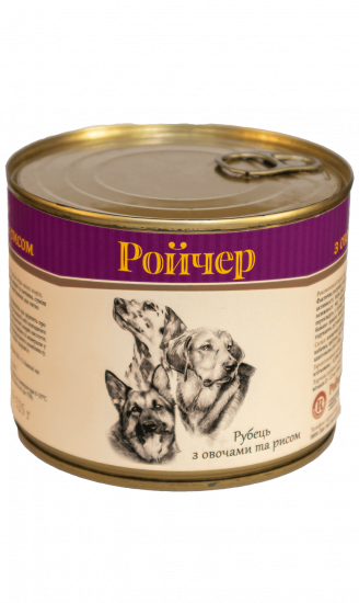 Консерва д / собак РОЙЧЕР Рубець з овочами і рисом 525г