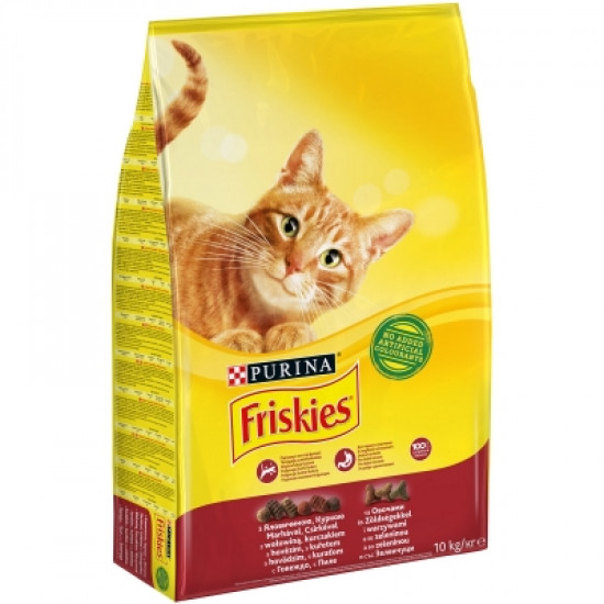  Сухий корм для кішок Purina Friskies з яловичиною, куркою і овочами 10 кг