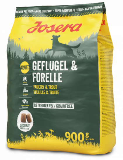 Йозера Geflügel & Forelle для взрослых собак 900г