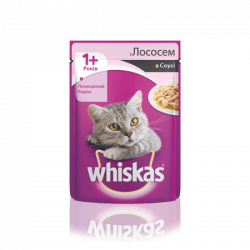 Whiskas влажный корм с лососем в соусе 100г(от 10шт)