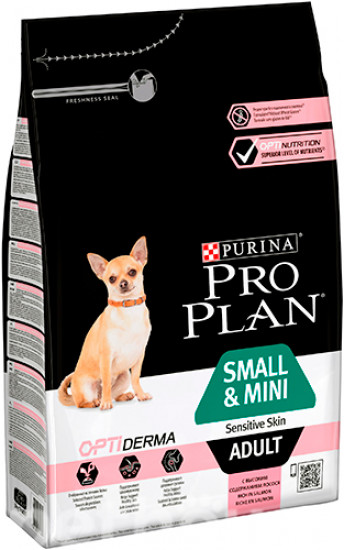 Сухой корм Purina Pro Plan для собак малых пород с лососем для чувствительной кожи,7кг