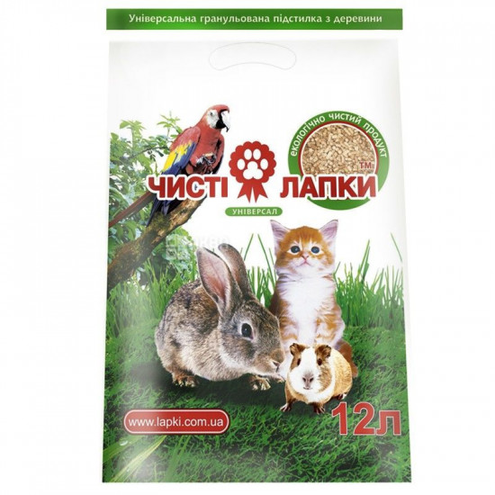  Чисті лапки УНІВЕРСАЛ деревний наповнювач, 3 кг