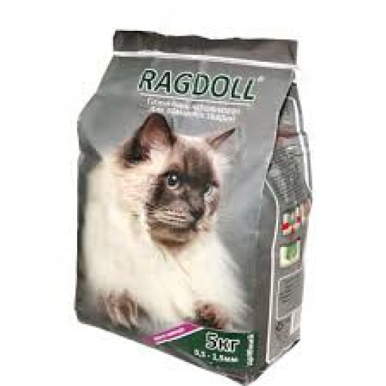 Наполнитель Ragdoll с ароматом лаванды комкующийся,мелкий(0,5-1,5 мм) 5кг