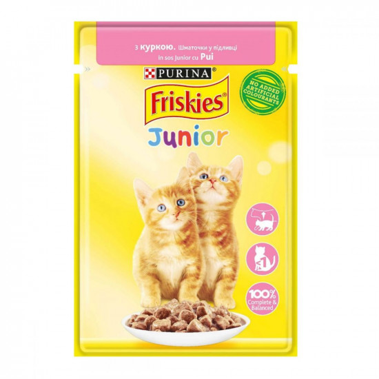  Корм Friskies для кошенятс куркоюв підливі 85 г (от 10шт в ассортименте)