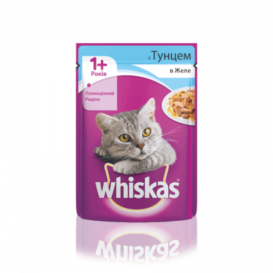 Whiskas влажный корм тунец в желе 100г(от 10шт)