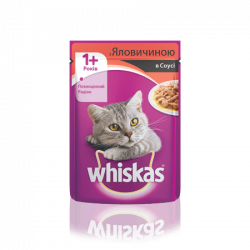 Whiskas вологий корм з яловичиною в соусі 100г (від 10шт)