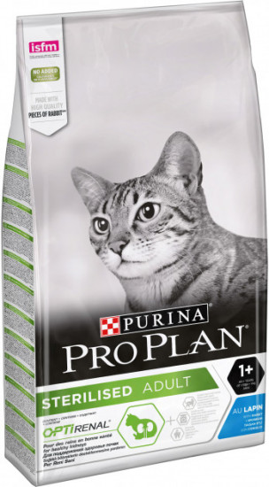 Сухой корм Purina Pro Plan с кроликом для стерилизованных кошек и кастрированных котов 10 кг