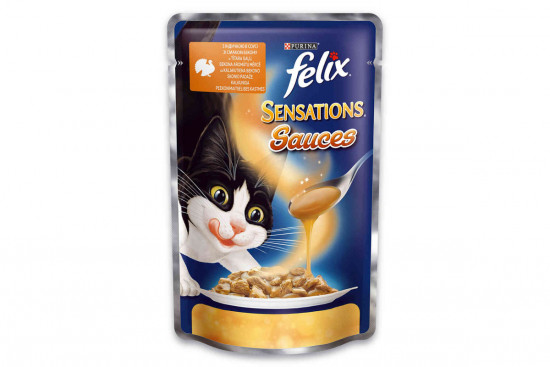  Вологий корм Felix Sensations з індичкою в соусі зі смаком бекону, 85г * 20шт