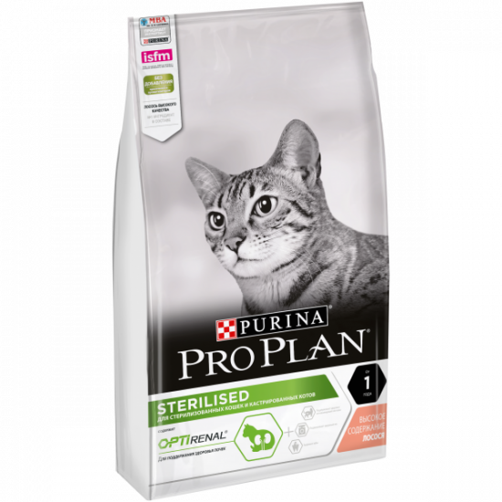 Сухий корм Purina Pro Plan для стерилізованих кішок і кастрованих котів, лосось, 1.5кг