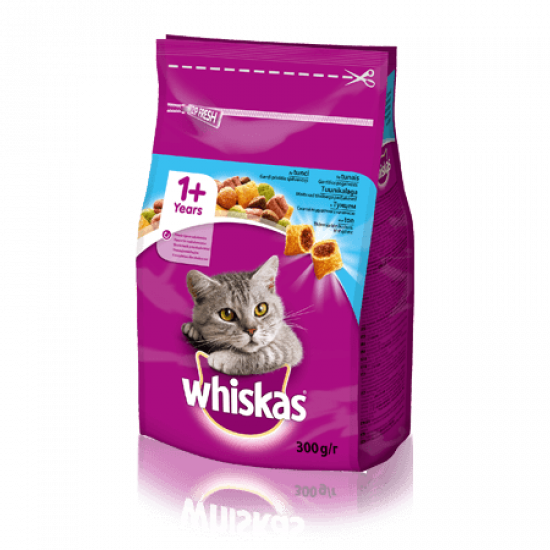 WHISKAS Смачні подушечки з тунцем для дорослих кішок, 300 г