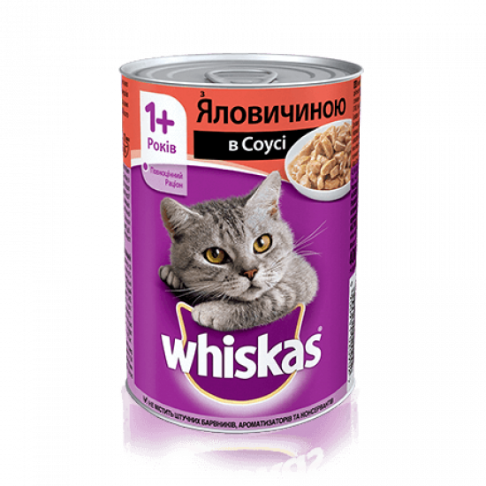 Whiskas консерва говядина в соусе 400г