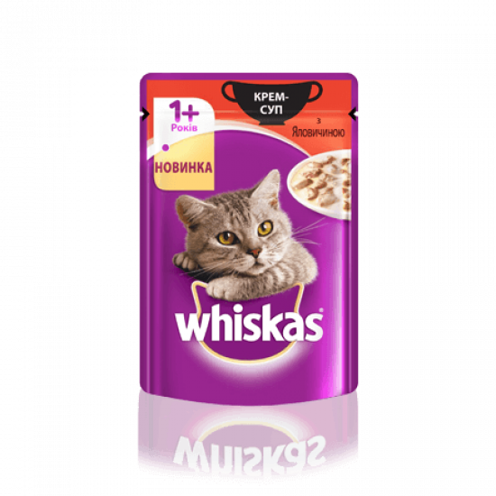 Whiskas крем-суп с говядиной 85г(от 10шт)