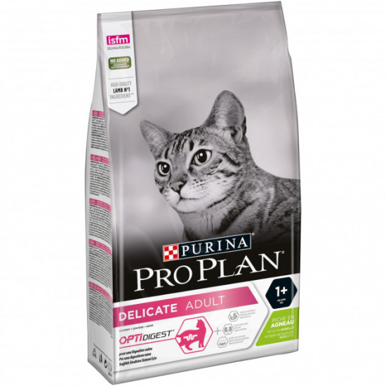 Сухой корм для взрослых кошек Purina Pro Plan Delicate Lamb со вкусом ягненка 10 кг