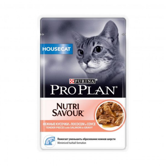 Влажный корм для домашних кошек Purina Pro Plan, лосось,85г(от 10шт)