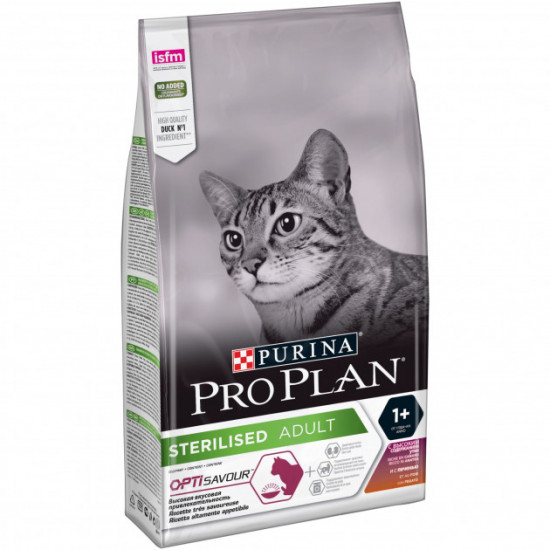  Сухий корм Purina ProPlan для стерилізованих кішок і кастрованих котів (качка печінку) 10 кг