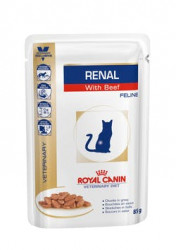 Влажный корм Royal Canin Renal с говядиной при заболеваниях почек,85 г(от 10шт в ассортименте)