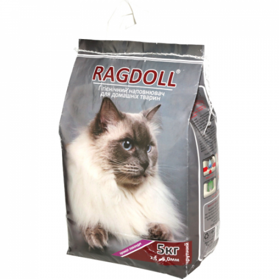 Наповнювач Ragdoll з ароматом лаванди комкуючий, великий (2,5-5мм) 5 кг